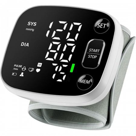 Blood Pressure Monitors for Home Use Rechargeable Wrist Digital BP Machine Cuff with LED Backlit Display, Voice Broadcast, 240 Memory Storage for 2 Users Blood Pressure Monitors for Home Use Rechargeable Wrist Digital BP Machine Cuff with LED Backlit Display, Voice Broadcast, 240 Memory Storage for 2 Users