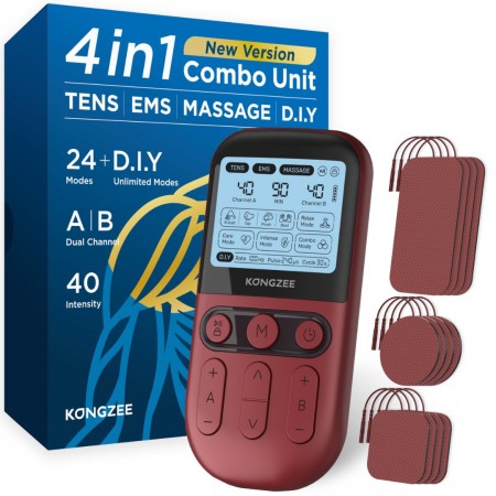4 in 1 - D.I.Y & Tens Unit & EMS & Massage Muscle Stimulator, Dual Channel TENS Units Therapy Machine for Pain Relief 4 in 1 - D.I.Y & Tens Unit & EMS & Massage Muscle Stimulator, Dual Channel TENS Units Therapy Machine for Pain Relief